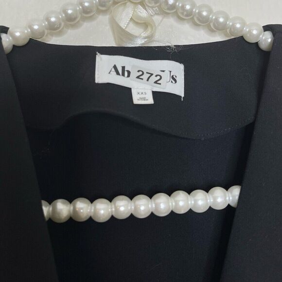 Revolve About Us Black XXS Blazer Style Wrap Blouse Long Sleeve Button Top Work - Picture 3 of 11